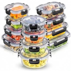 premium airtight glass food storage container set – leakproof lunch & meal prep containers